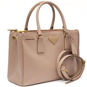 Prada Saffiano Galleria Leather Pink Beige Bag